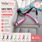 VeliaPets™ Adjustable Pet Car Seat Belt | Secure Safety Harness Lead for Dogs Travel