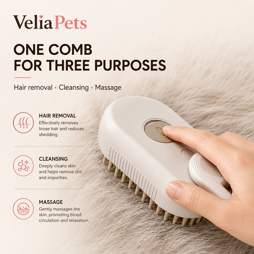 Cepillo de vapor 3 en 1 VeliaPets™ para gatos