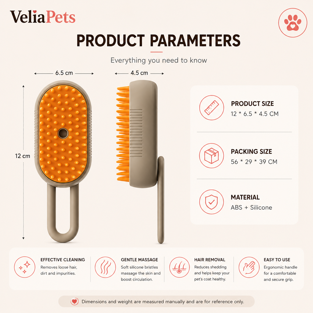 VeliaPets™ 3-in-1 Steam Brush for Cats