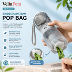 VeliaPets™ 3-in-1 Dog Water Bottle – Portable Pet Water Dispenser with Food Container & Poop Bag Holder